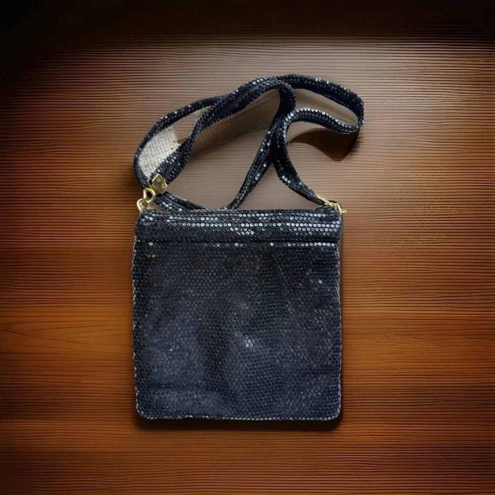 Black Metal Mesh Evening Bag Crossbody Prom Black Tie Fancy‎ Slinky